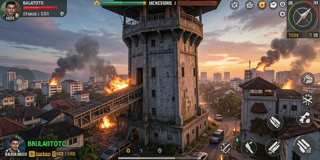 Tampilan gameplay menara pertahanan BALAITOTO yang mendebarkan.