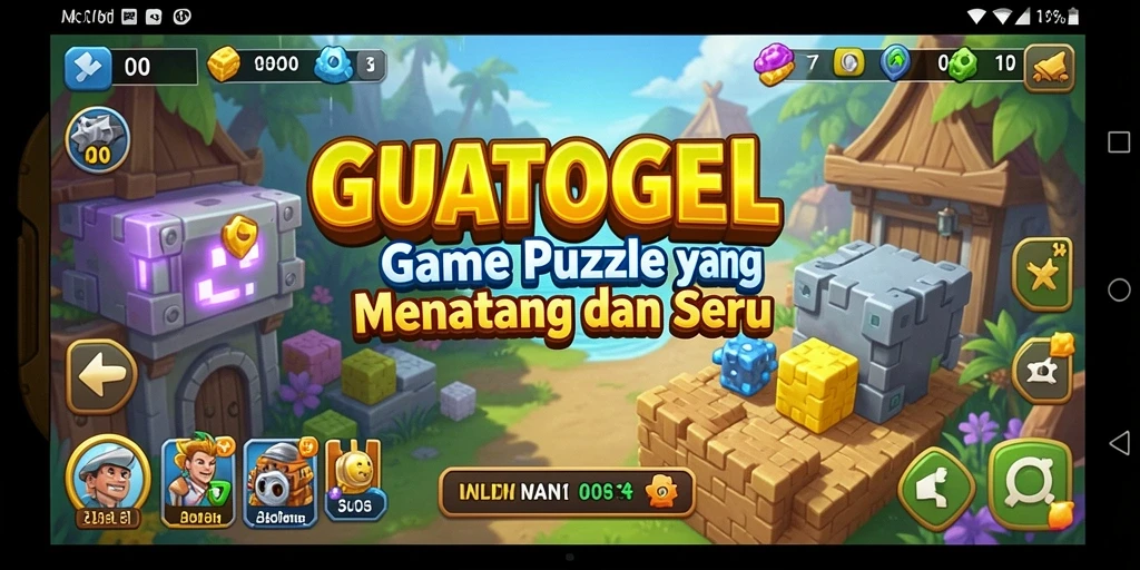 Tampilan gameplay menarik dari GUATOGEL dengan tantangan puzzle.