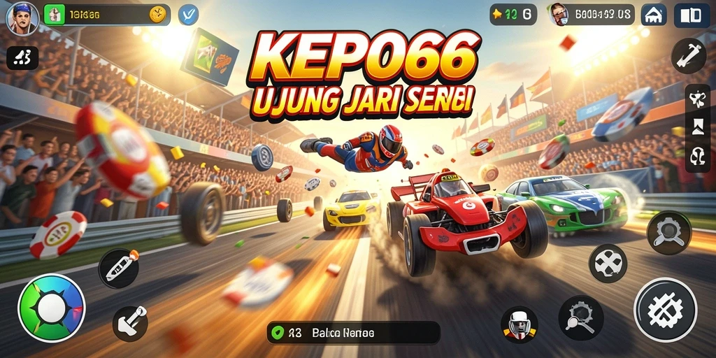 Tampilan gameplay balapan yang menegangkan di KEPO66.