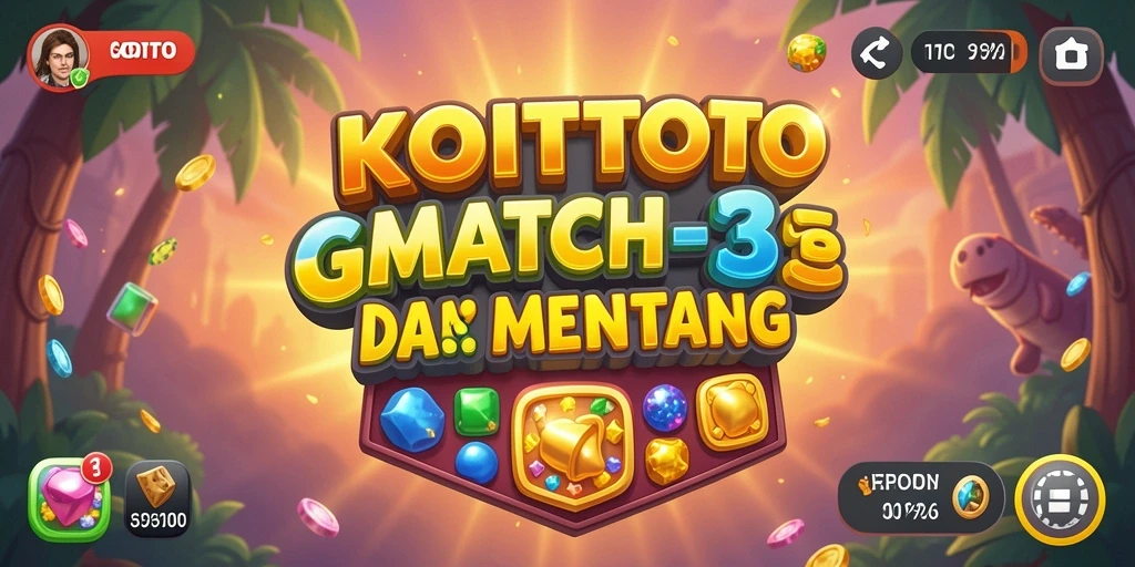 Screenshot gameplay Match-3 KOITOTO yang menarik dan menantang.