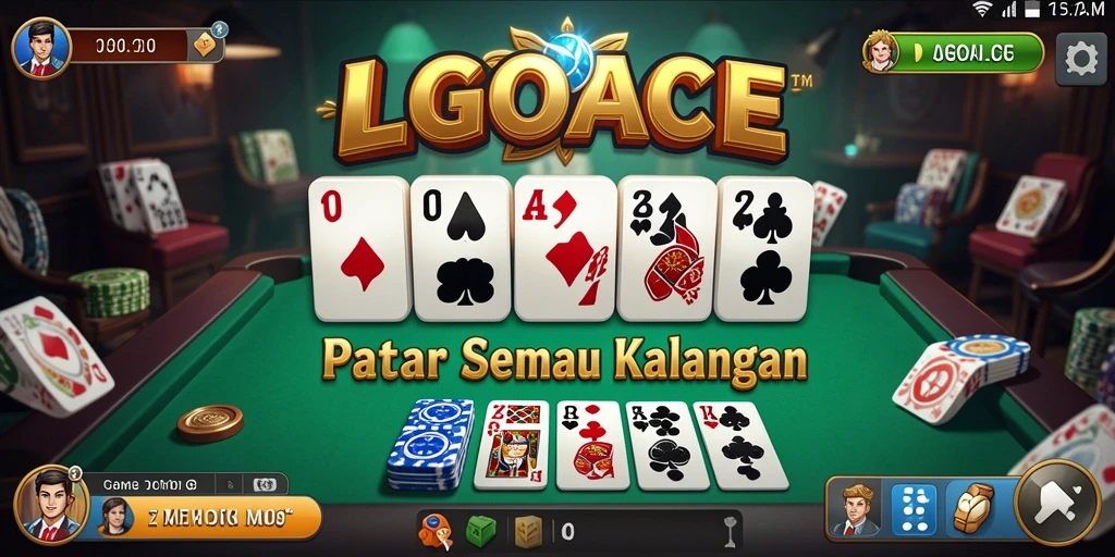 Screenshot gameplay LGOACE menunjukkan suasana Domino yang seru dan kompetitif.