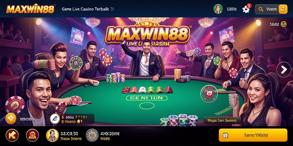 Tampilan gameplay menegangkan dari MAXWIN88 yang memikat pemain Live Casino.