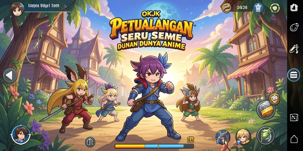 Screenshot menunjukkan karakter Anime beraksi dalam pertempuran yang mendebarkan.