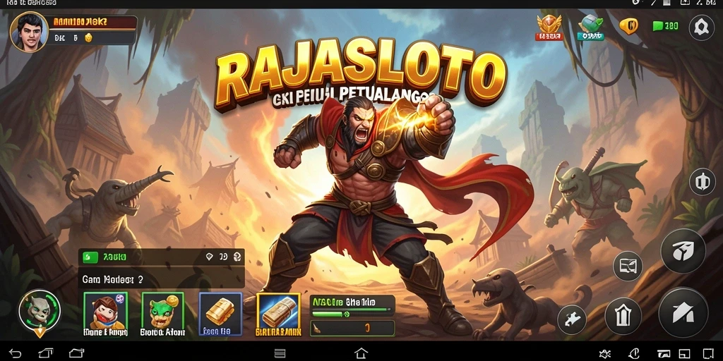 Screenshot RAJASLOTO menampilkan aksi seru dalam pertempuran.