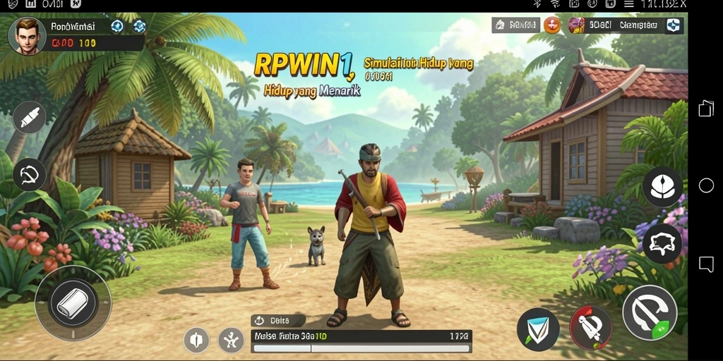 Screenshot menunjukkan gameplay RPWIN1 yang penuh aksi dan interaksi.