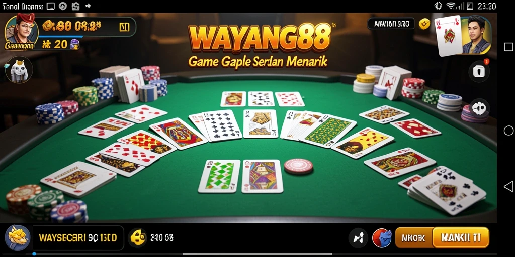 Tampilan gameplay Gaple yang mendebarkan di WAYANG88.