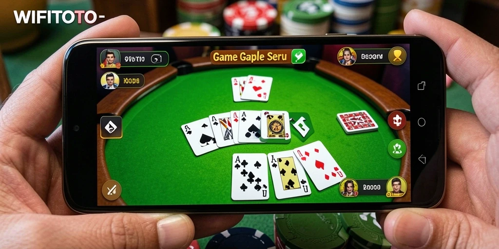 Screenshot gameplay WIFITOTO menampilkan suasana seru bermain Gaple.