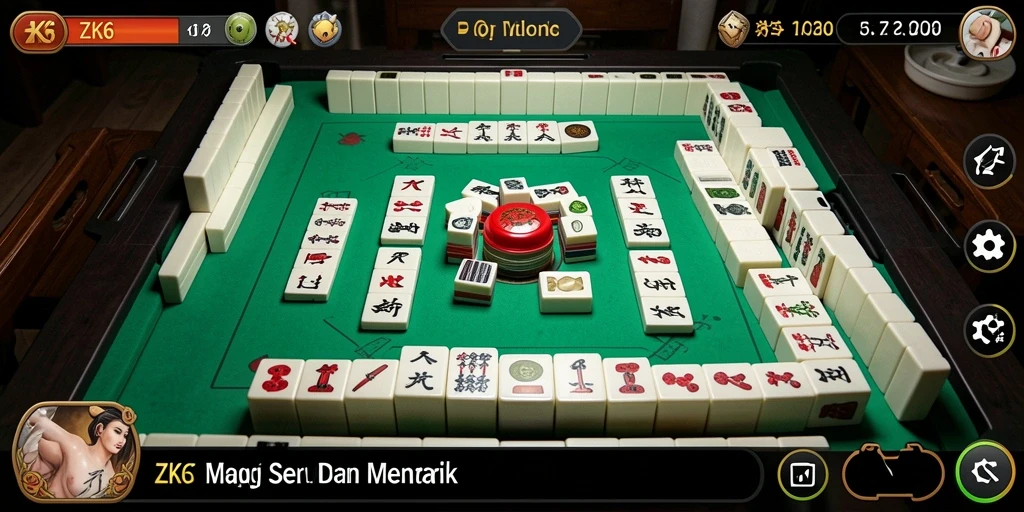 Tampilan gameplay Mahjong ZK6 yang menarik dan penuh warna.