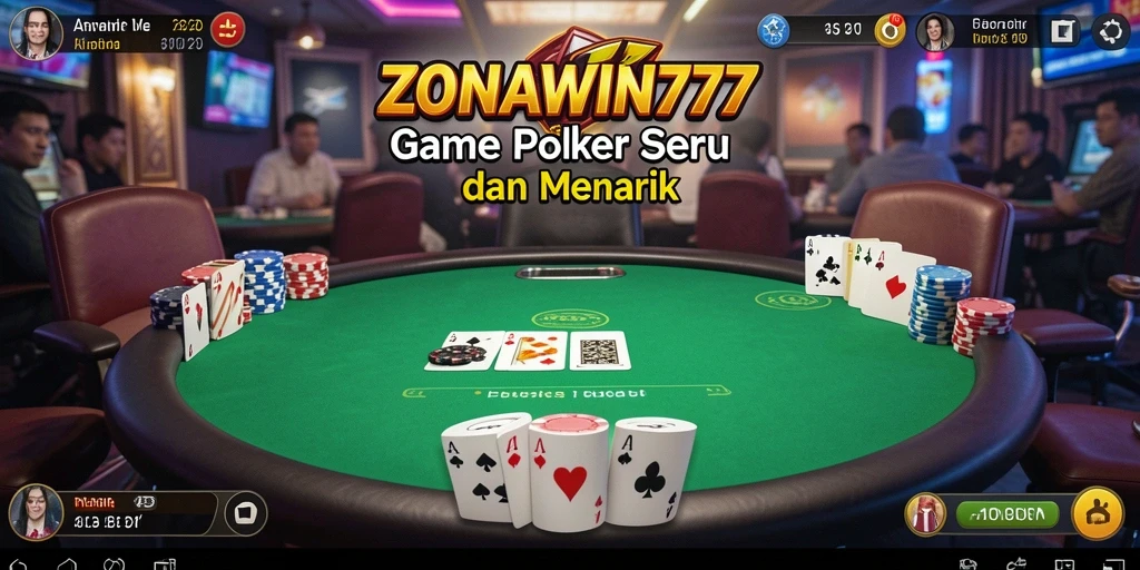 Tampilan permainan poker seru di ZONAWIN777.